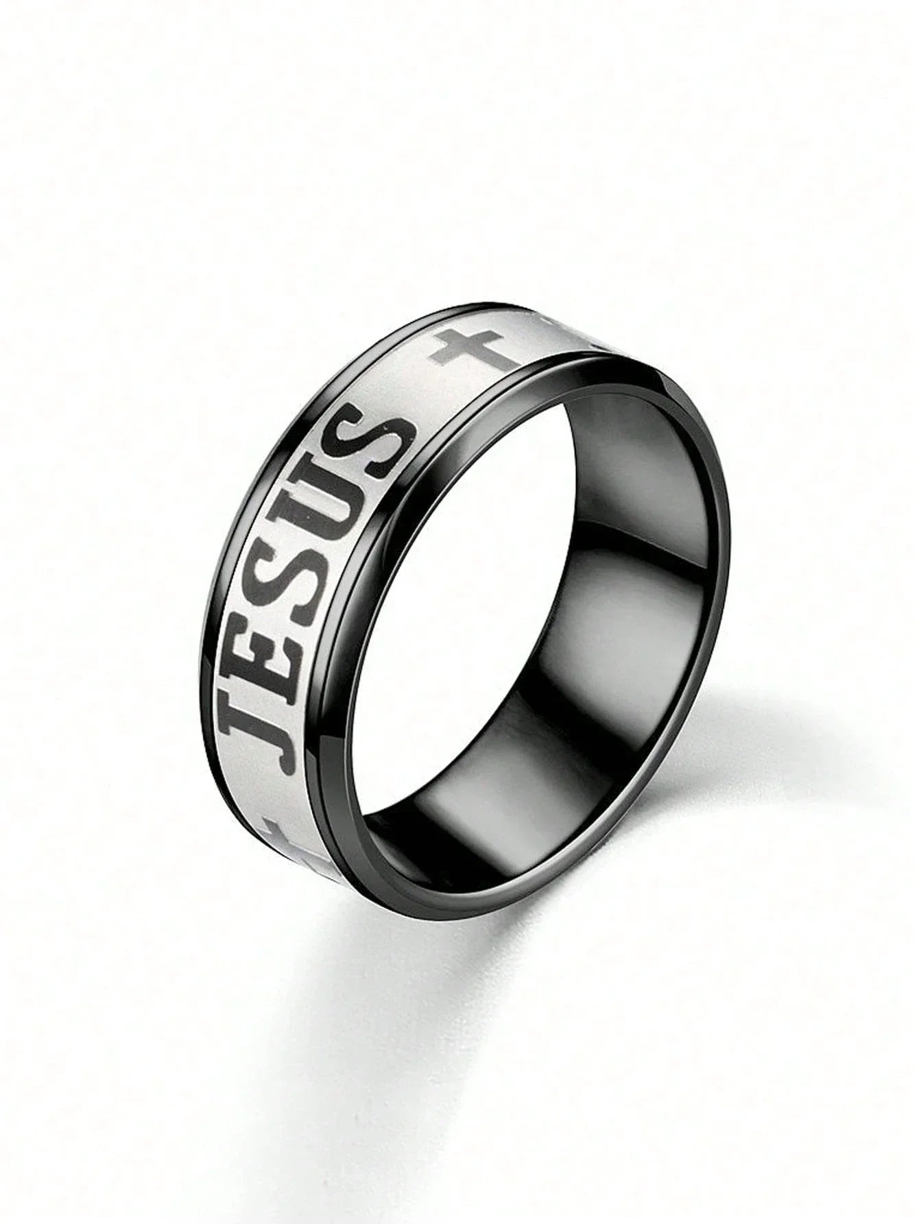 Titanium Steel Jesus Cross Ring