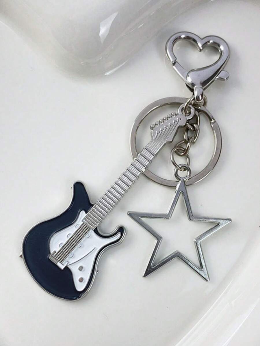 Guitar & Star Shaped Fashionable Keychain Bag