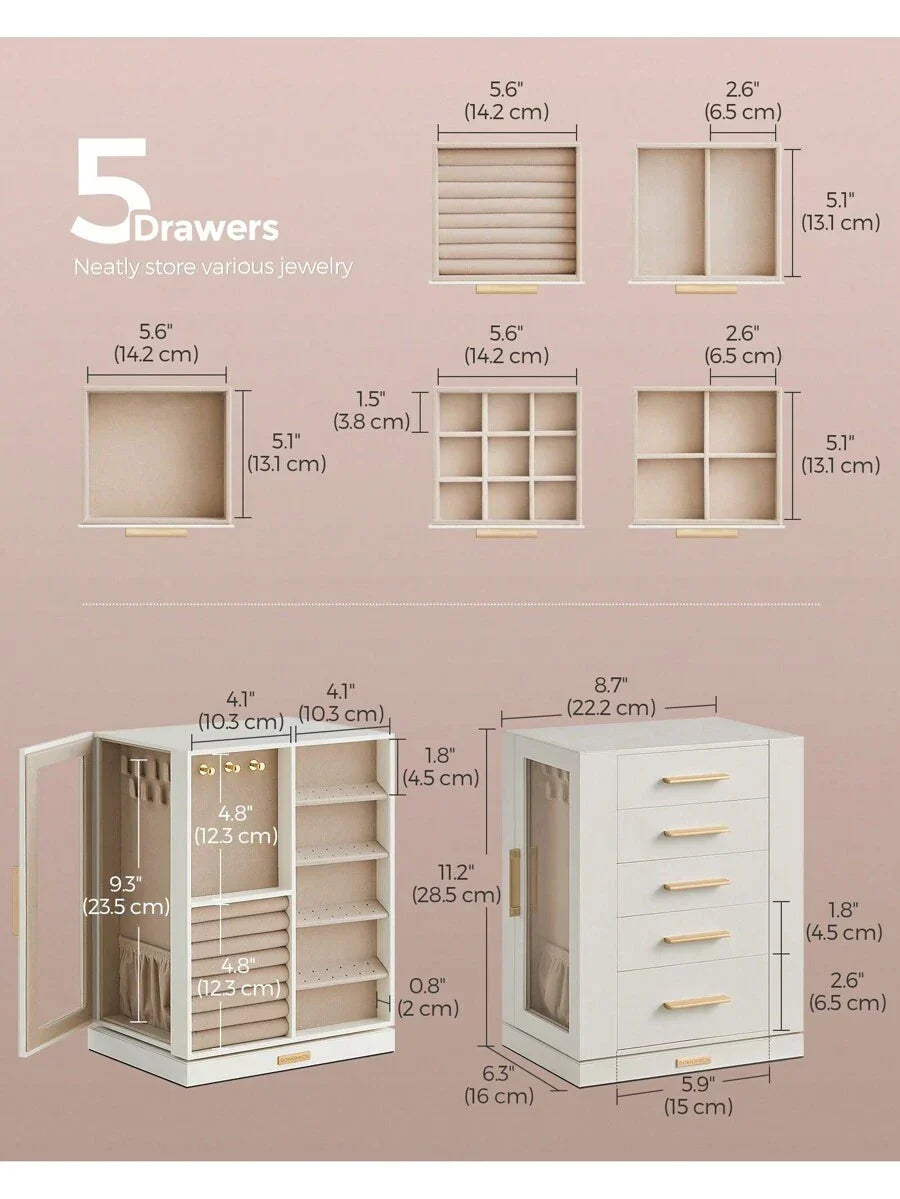 SONGMICS Jewelry Box 360° Rotating
