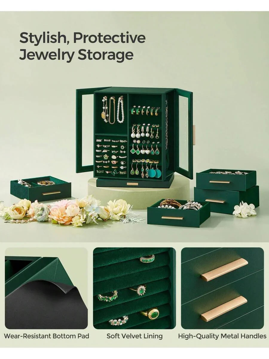 SONGMICS Jewelry Box 360° Rotating