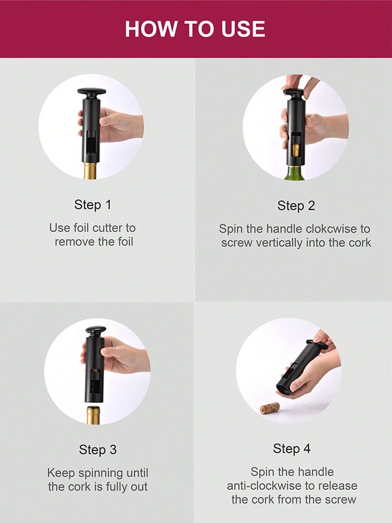 CLITON 2-in-1 Wine Opener