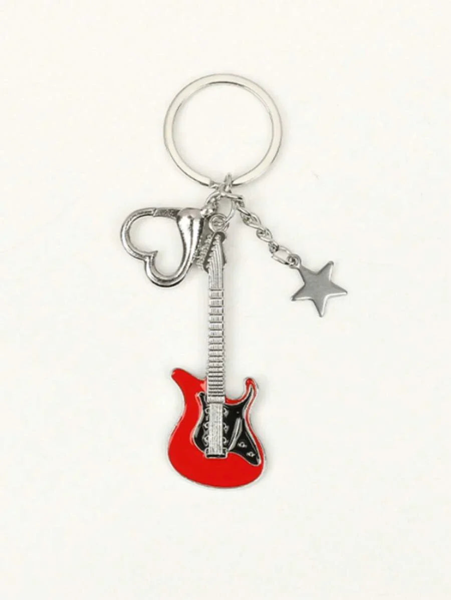 Guitar & Star Shaped Fashionable Keychain Bag