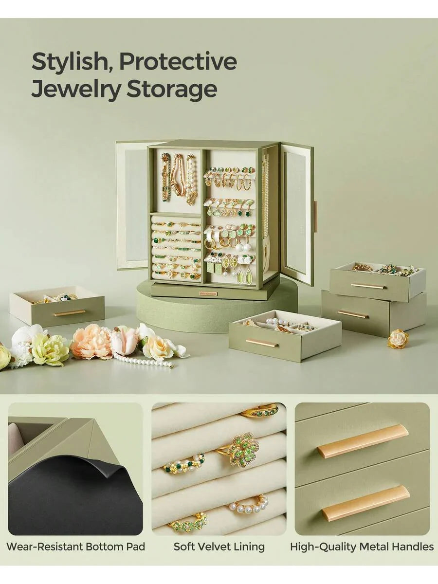 SONGMICS Jewelry Box 360° Rotating
