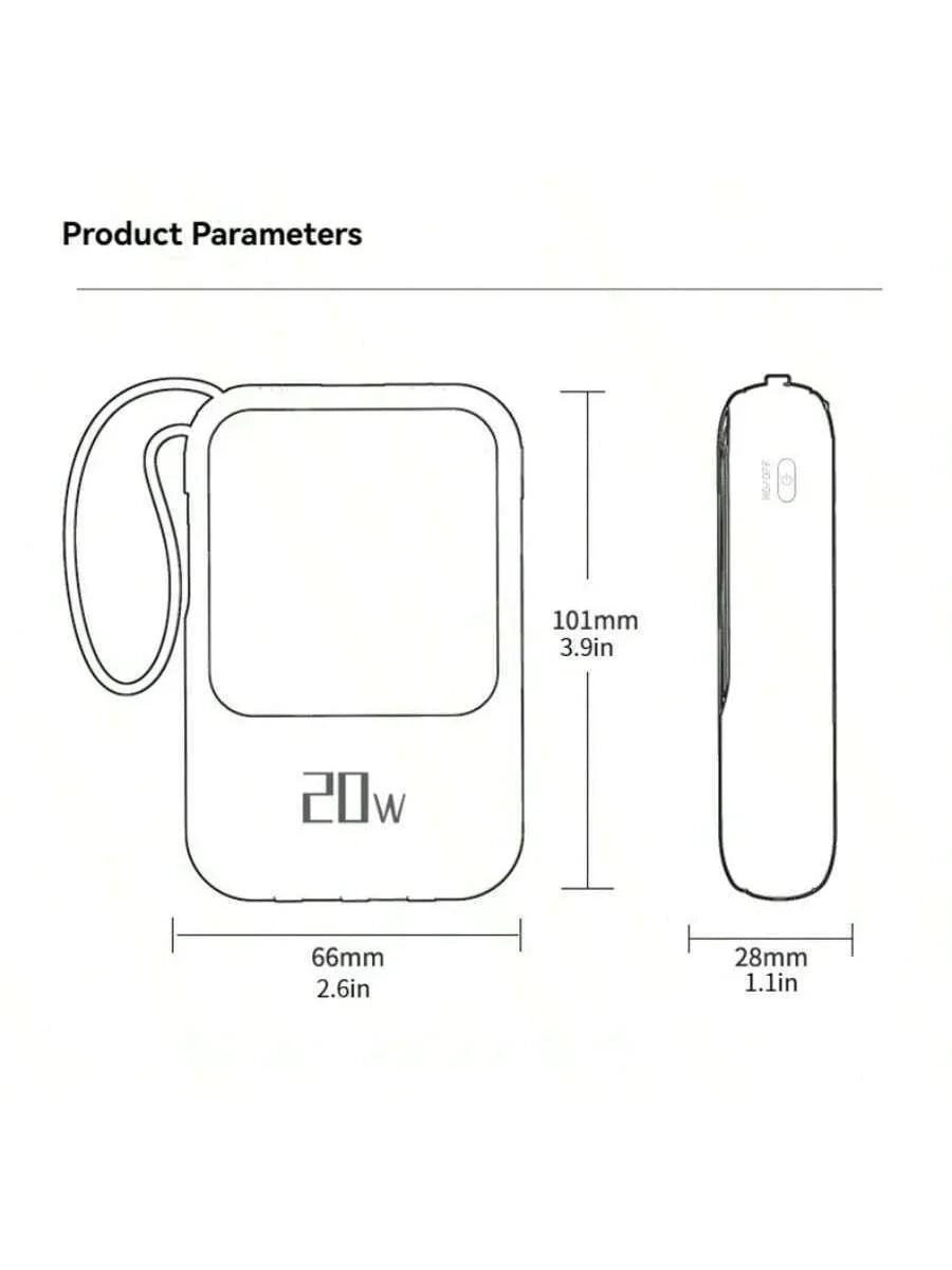 Small Portable Charger Power Bank PD20w Fast Charging