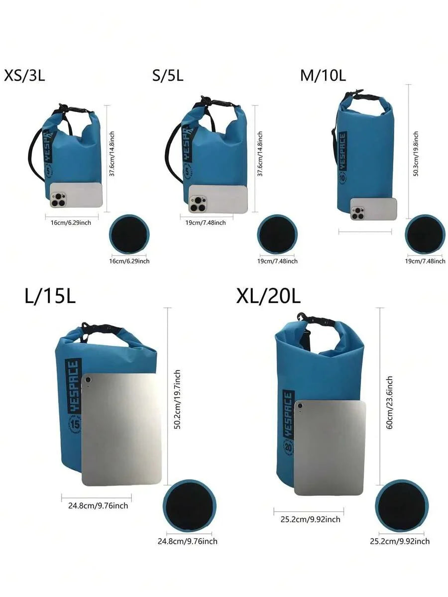 YESPACE Waterproof PVC Dry Bag Backpack With Mesh Pocket