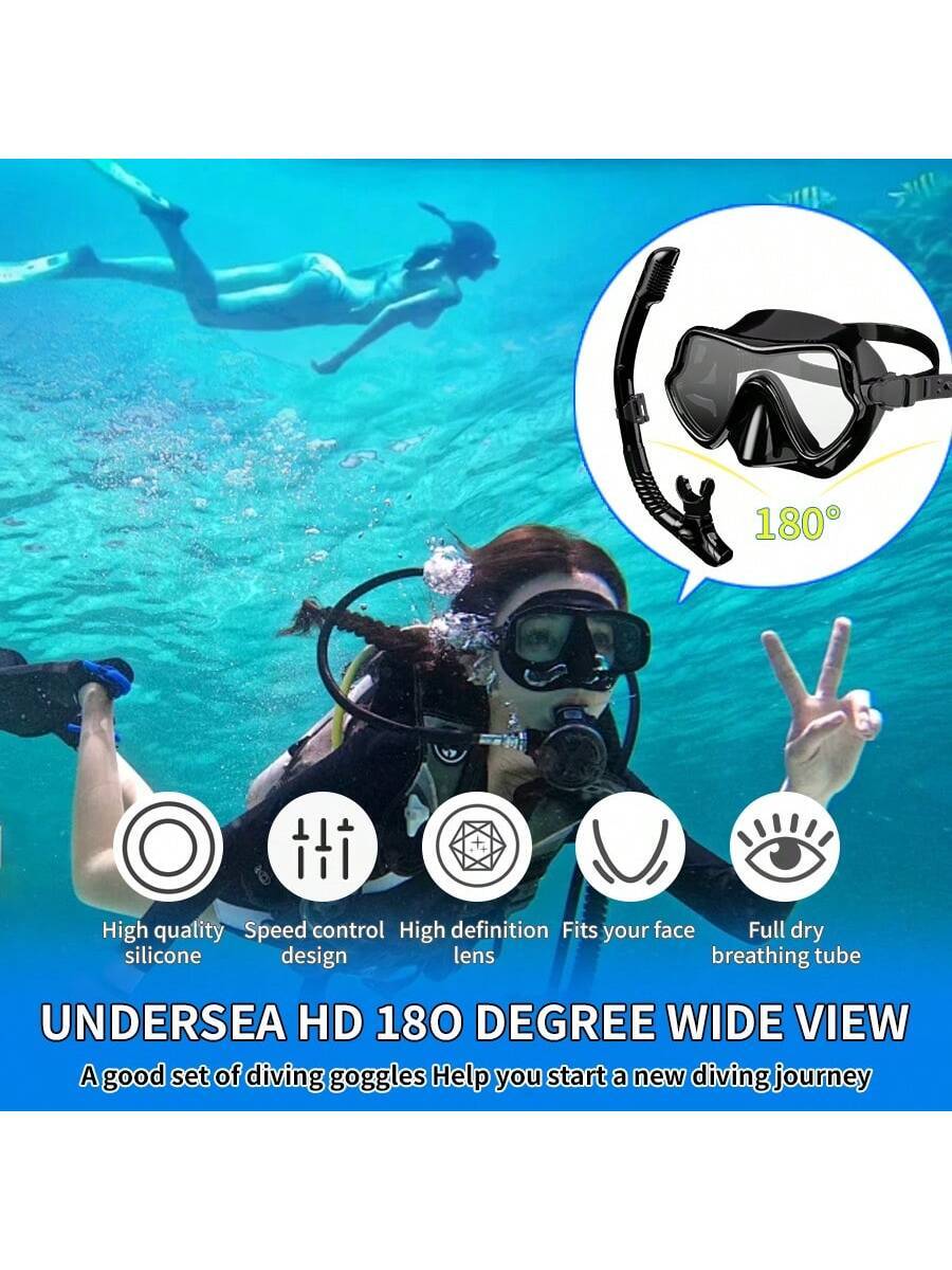 1 Set Adult Snorkeling Equipment, Full Face Snorkel Mask