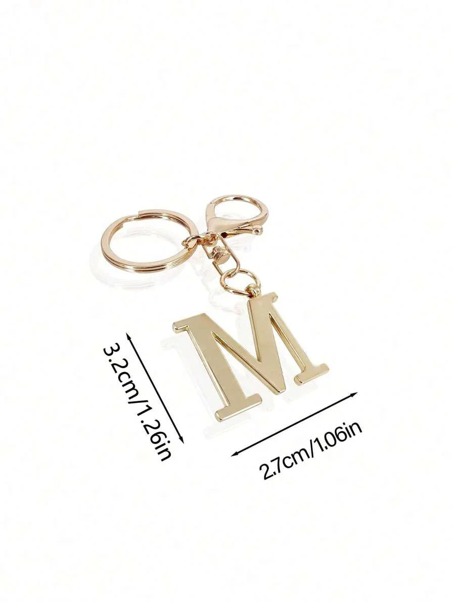 Elegant Metal Heart-Shaped Letter Keychain
