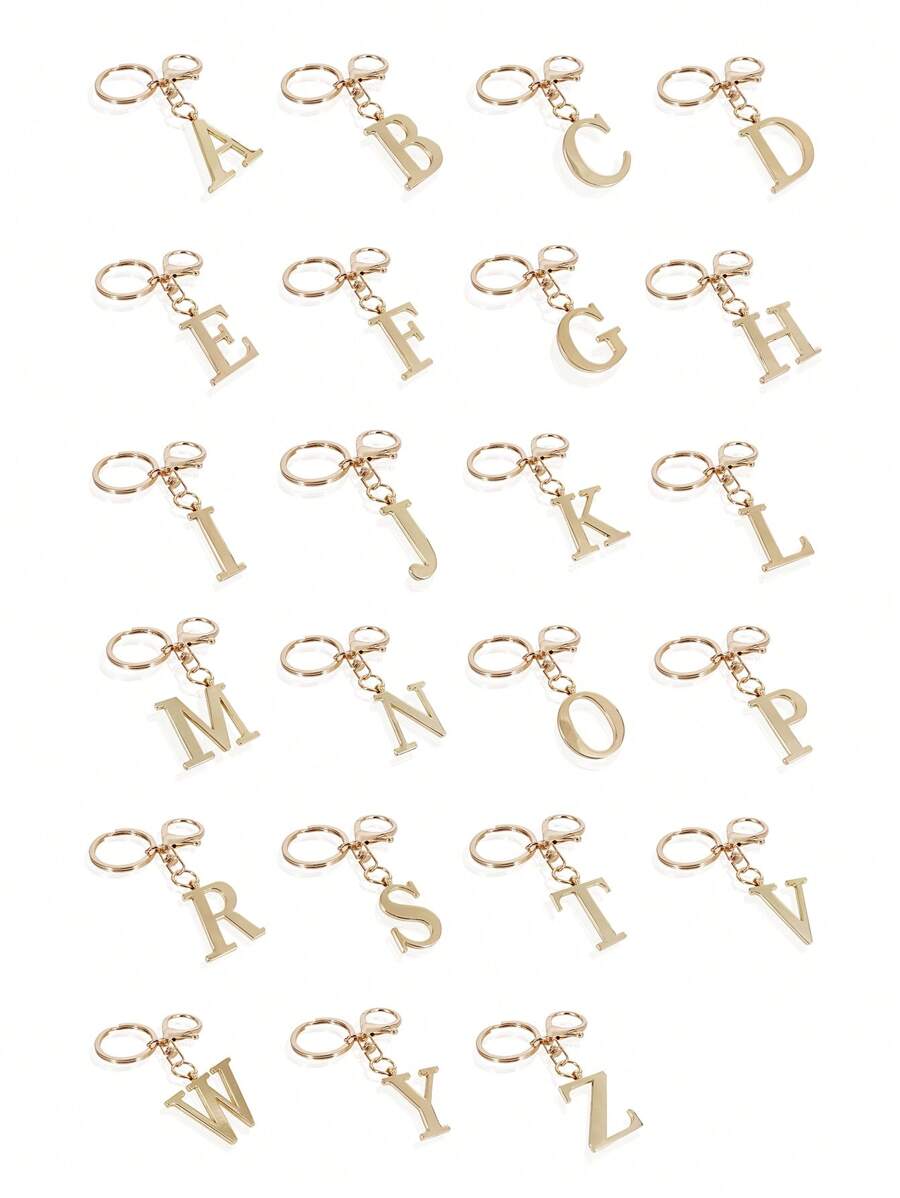 Elegant Metal Heart-Shaped Letter Keychain