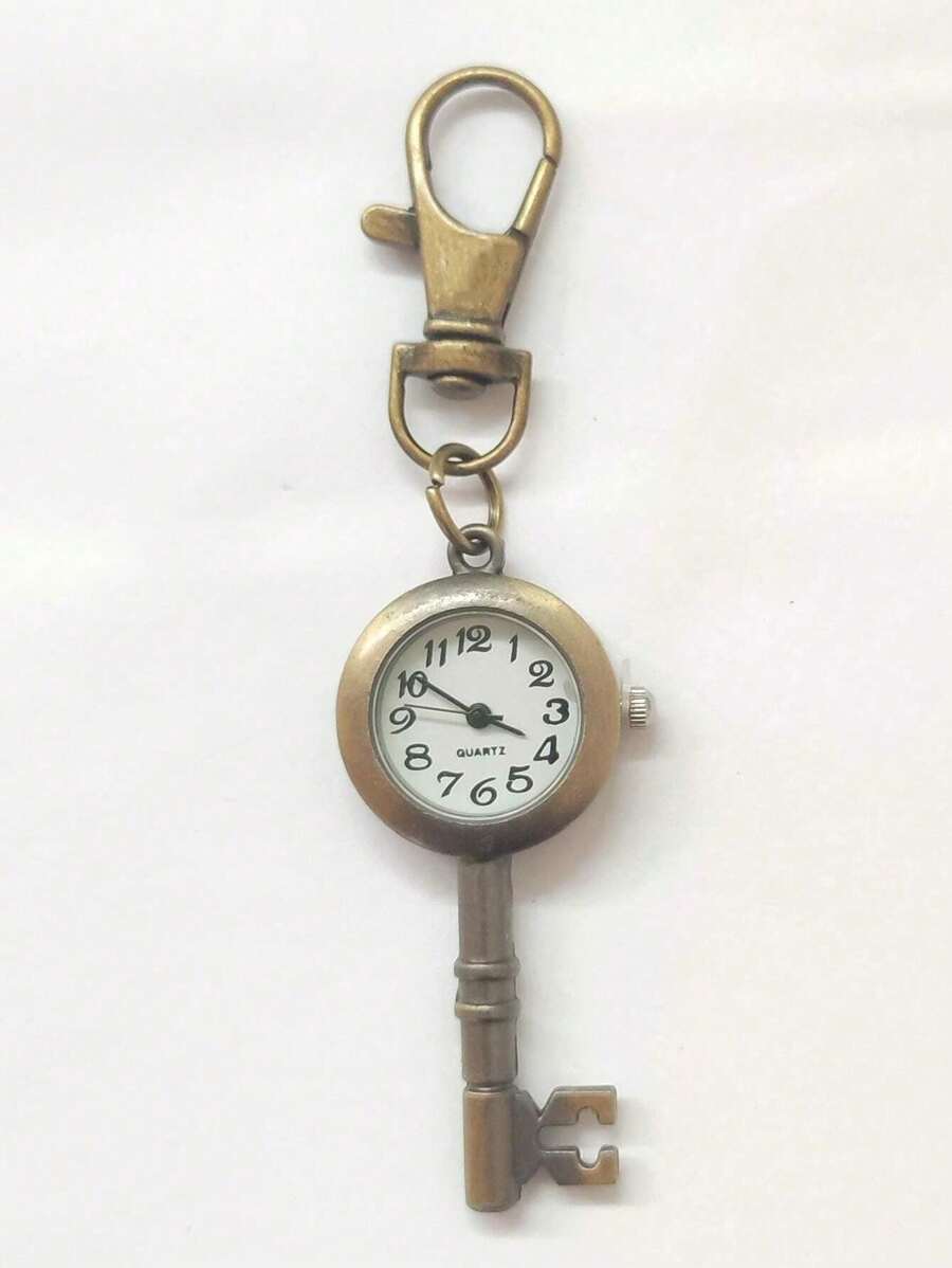 Key Shape Pocket Watch Pocket Watch Vintage Bronze Keychain