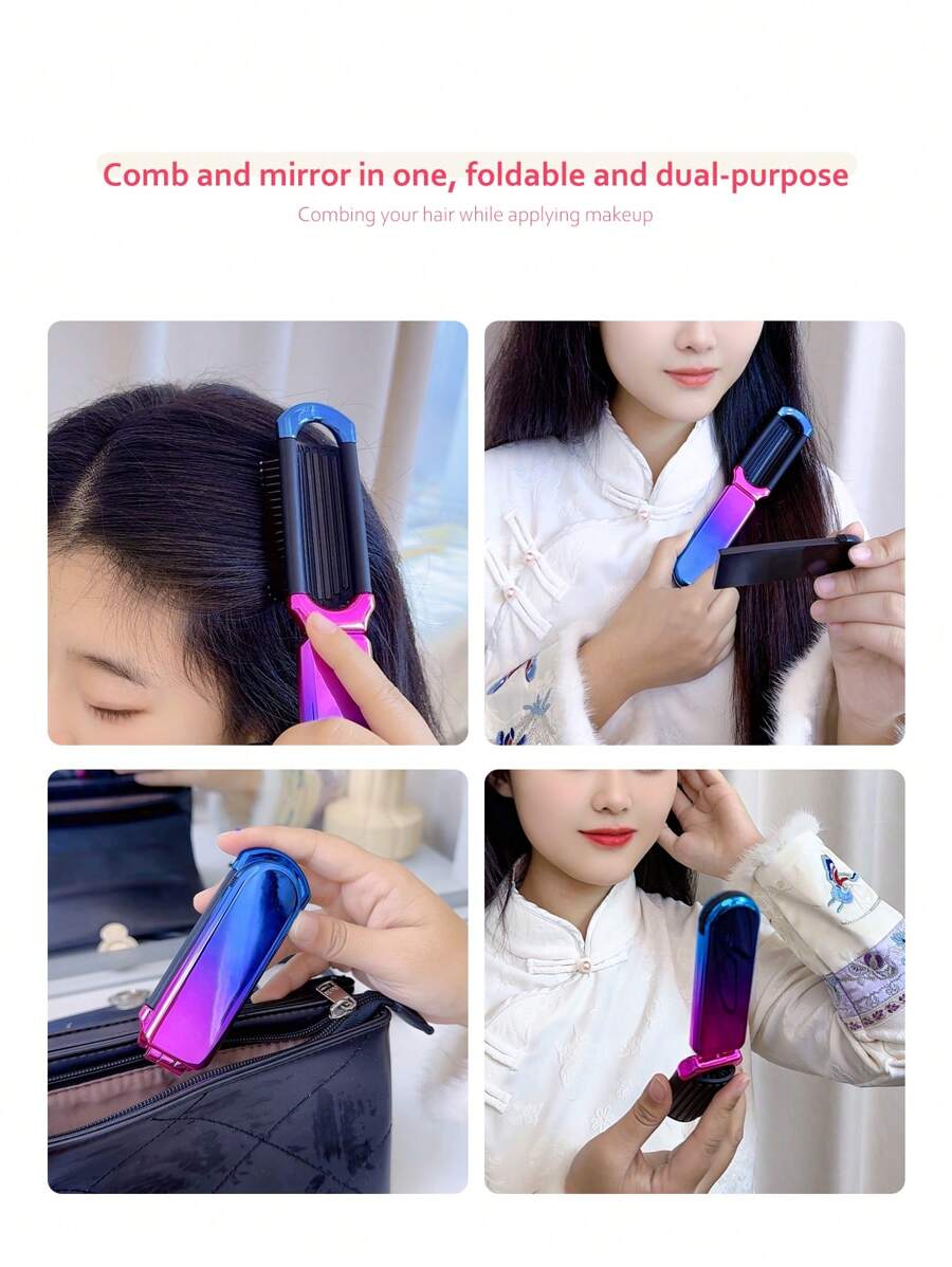 X Milania 1pc Foldable Comb - Cream Color