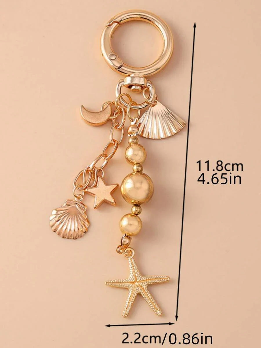 Creative Bag Pendant Moon Star Starfish Keychain