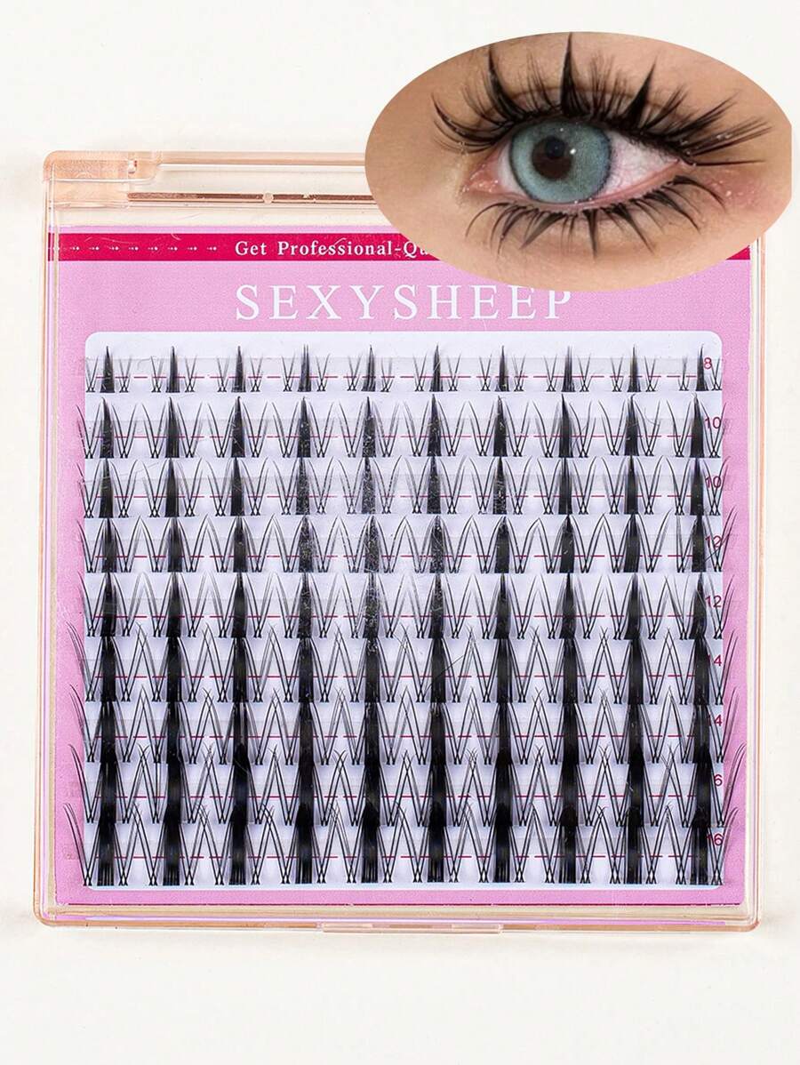 SEXYSHEEP 140pcs D-Curl Fluffy False Eyelashes Mixed Set
