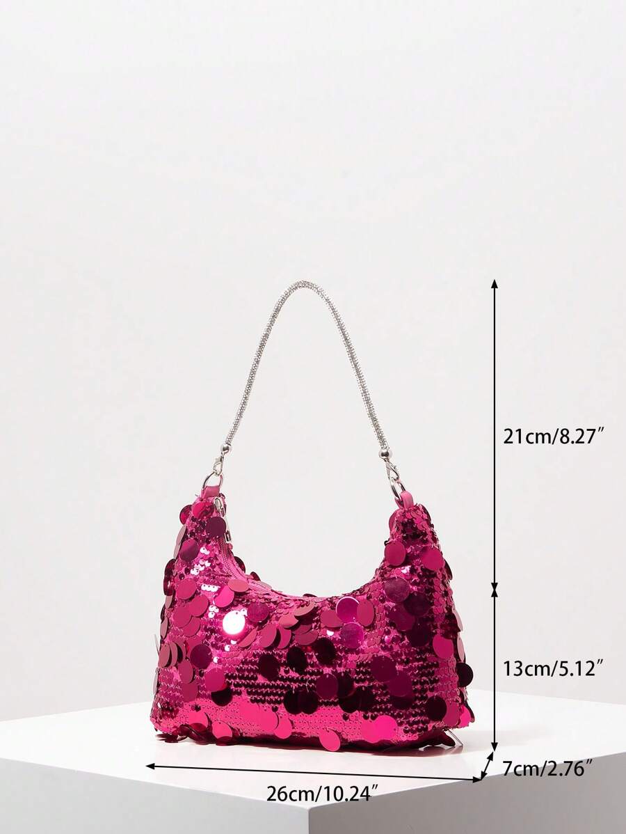 Random Pattern Shoulder Bag, Sequin Bag