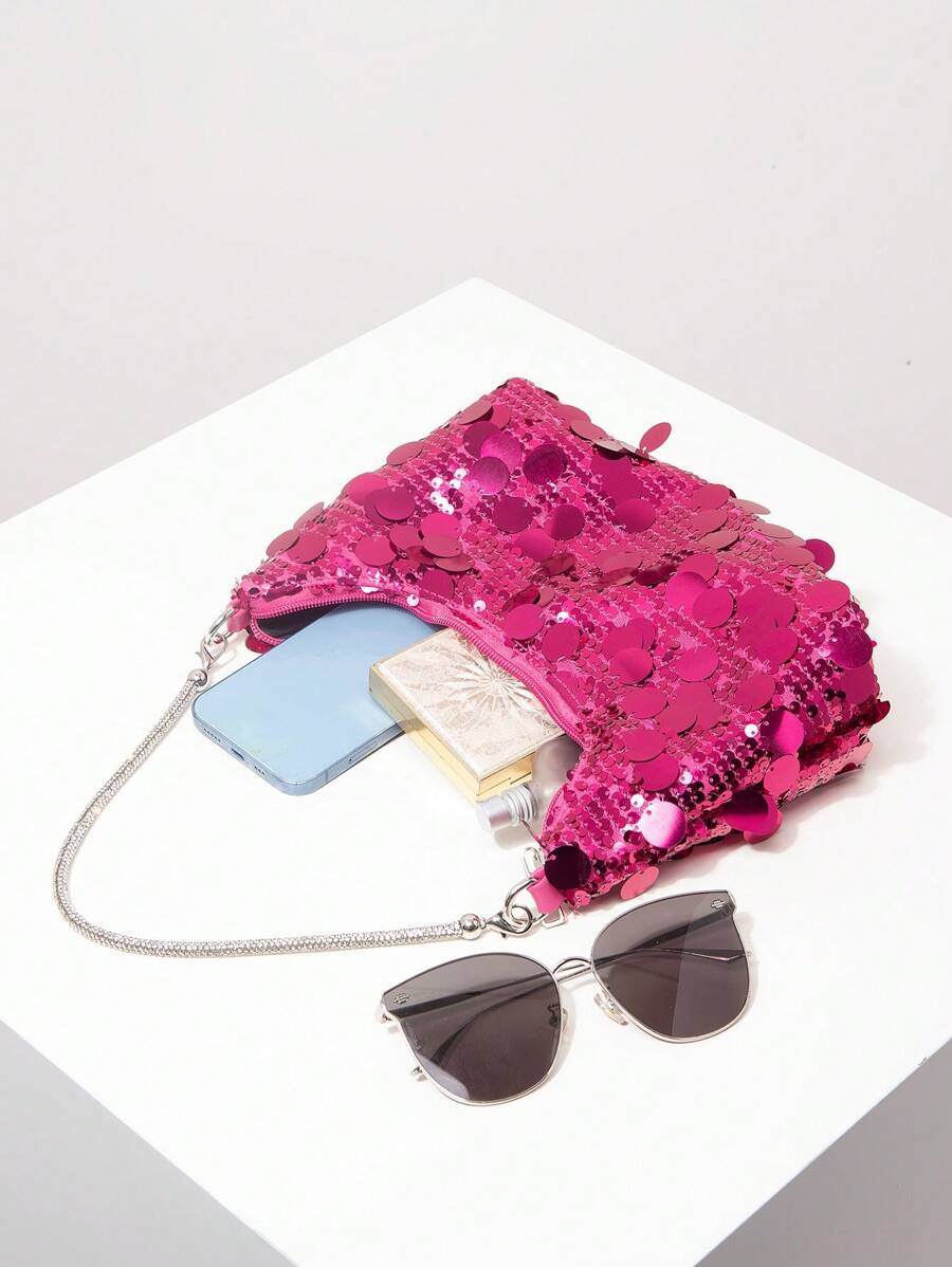 Random Pattern Shoulder Bag, Sequin Bag