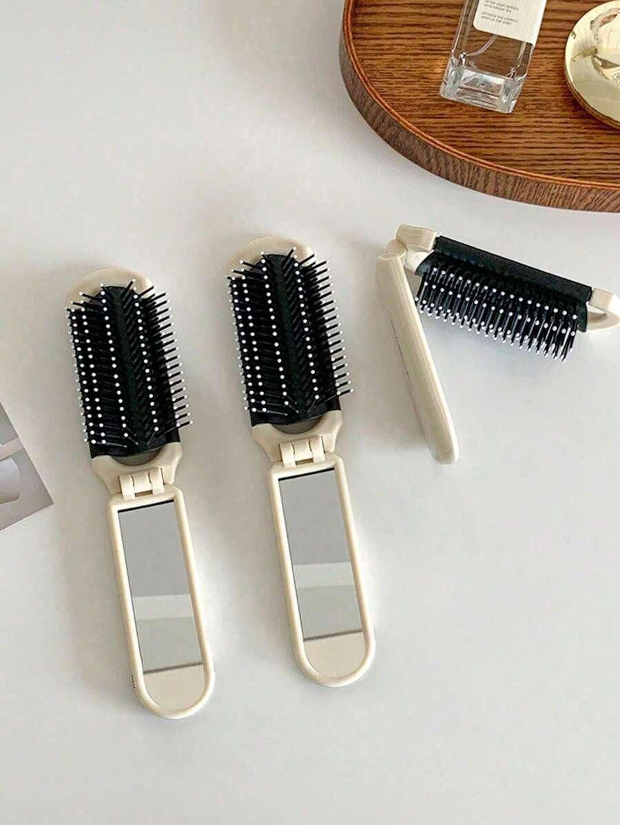 X Milania 1pc Foldable Comb - Cream Color