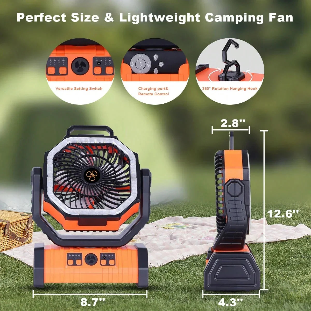 BDQ 20000mAh Portable Camping Fan