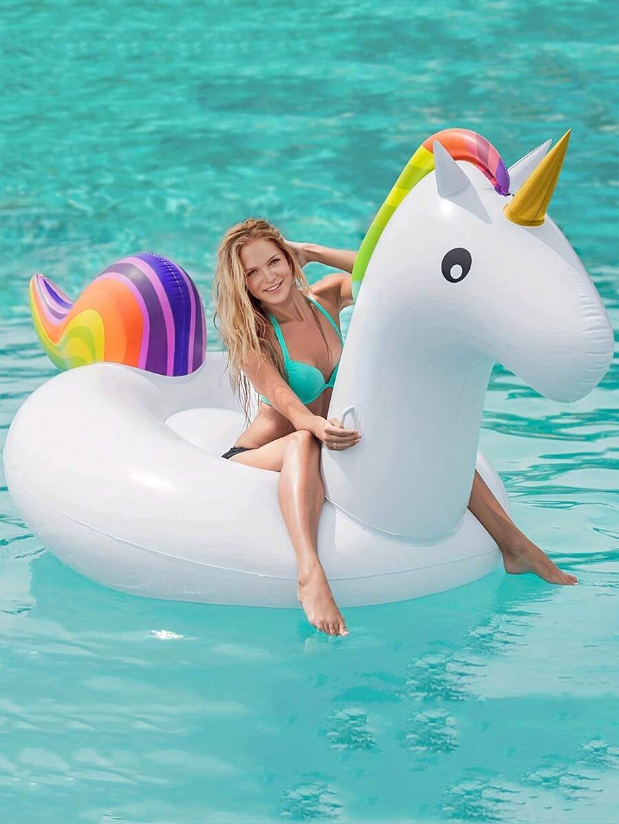1pc Inflatable Rainbow Unicorn Floating Lounger