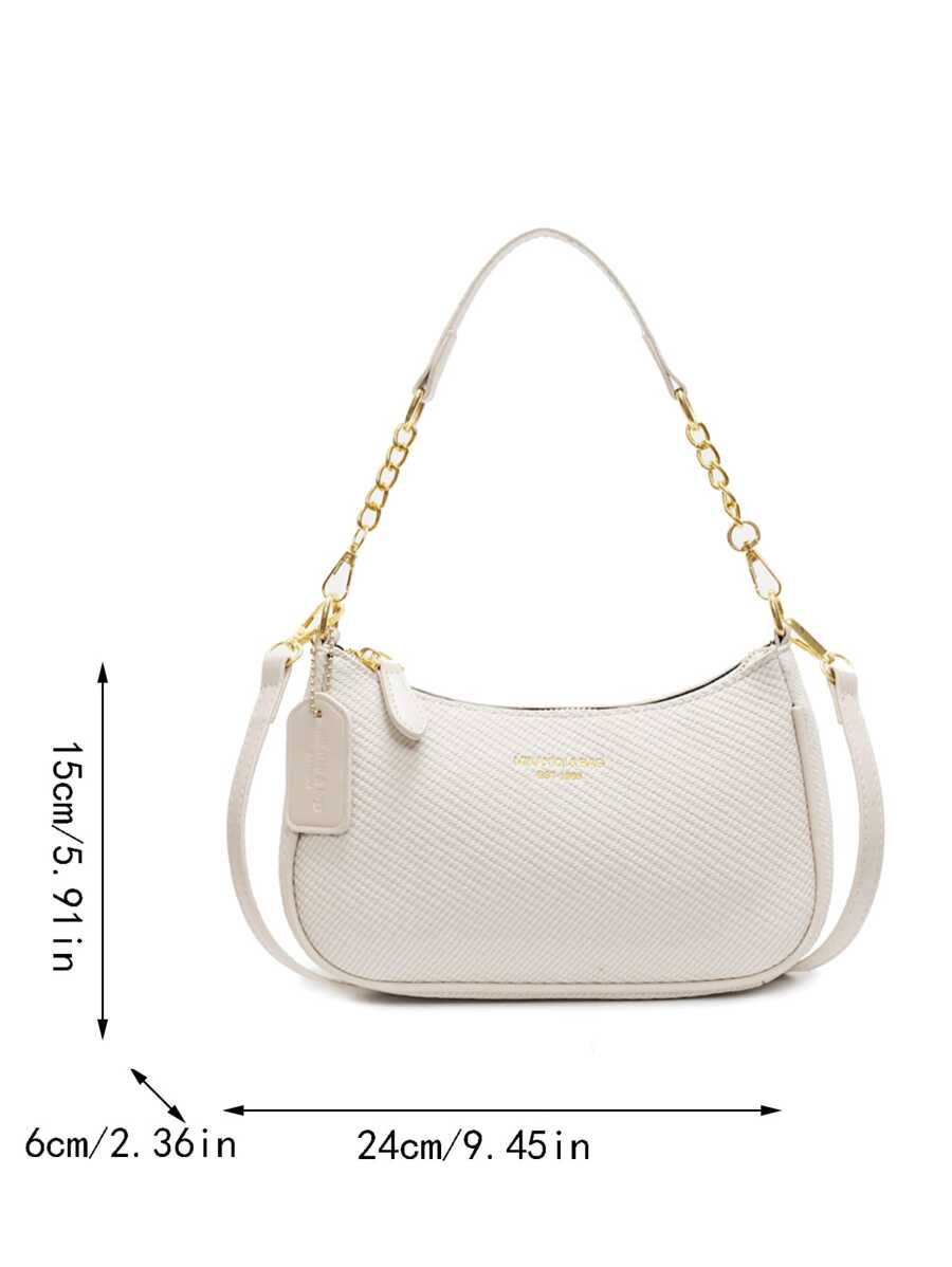 White Ladies' Shoulder Bag Made Of PU Material