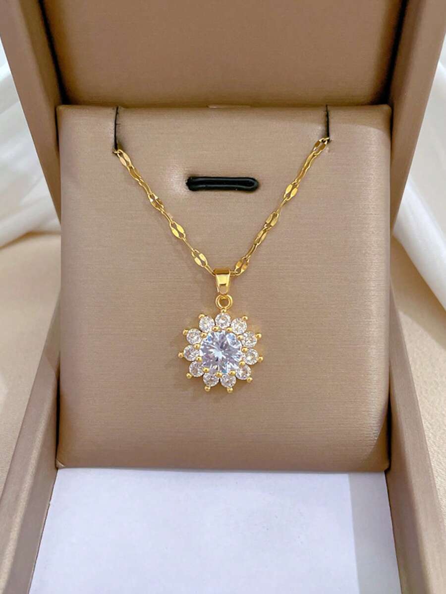 1 Set Stainless Steel Necklace & Earrings