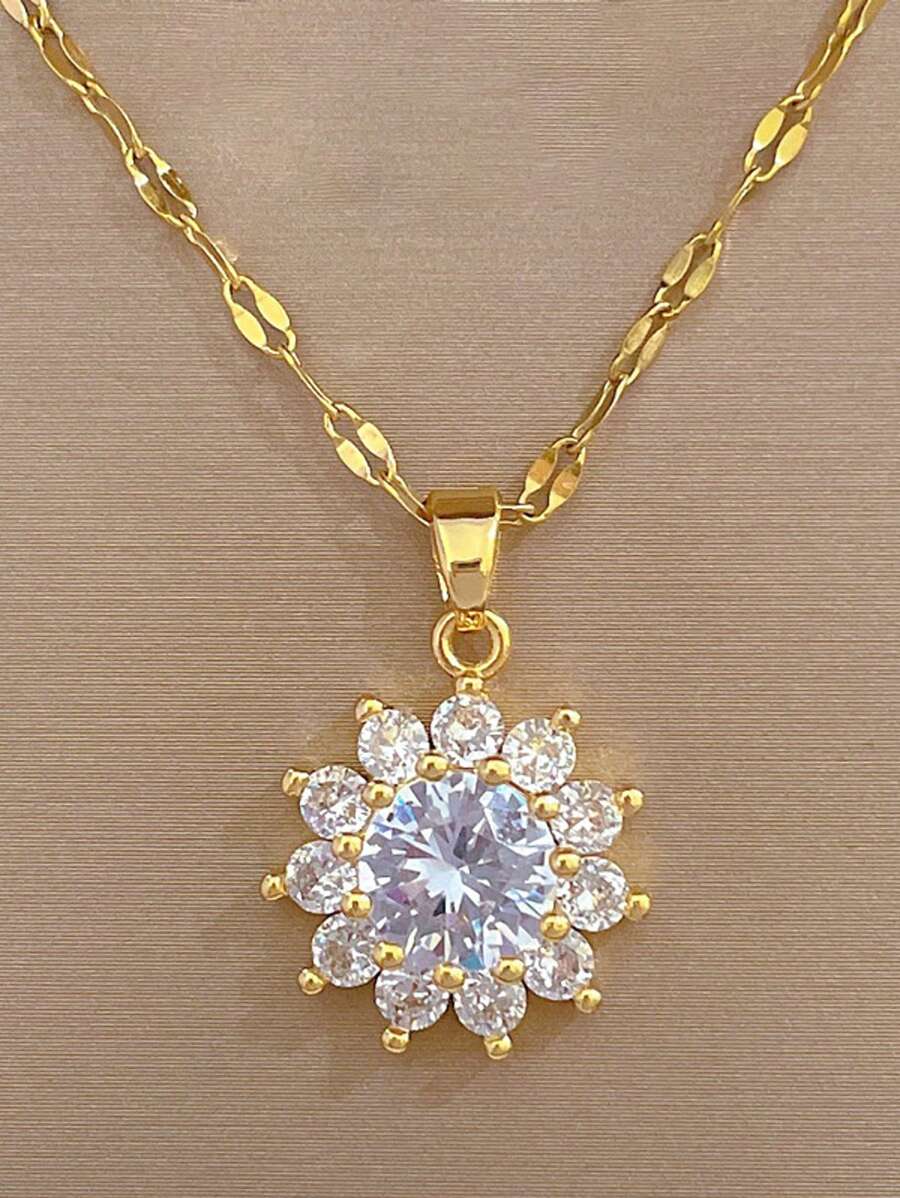 1 Set Stainless Steel Necklace & Earrings
