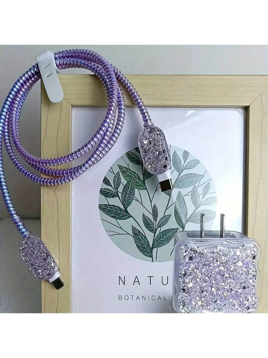 5pcs Glitter TPU Phone Charger Protective Covers
