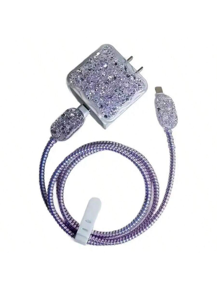 5pcs Glitter TPU Phone Charger Protective Covers
