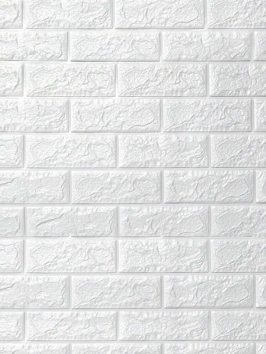 10pcs Brick Pattern Wall Paper, Modern Plain 3D Wall Paper For Home