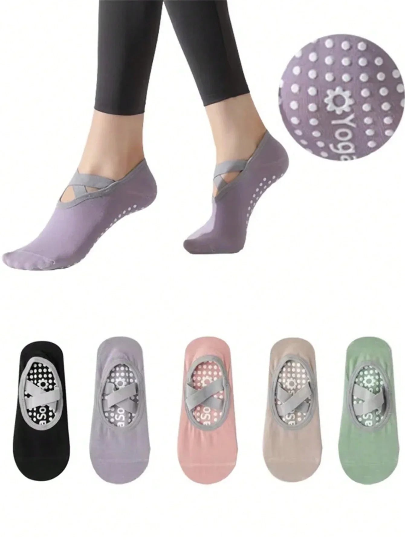 Non-Slip Pilates Yoga Socks Pair