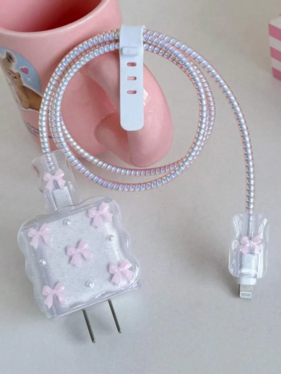 Pearl Design Charger Set, Includes Charging Cable Protector