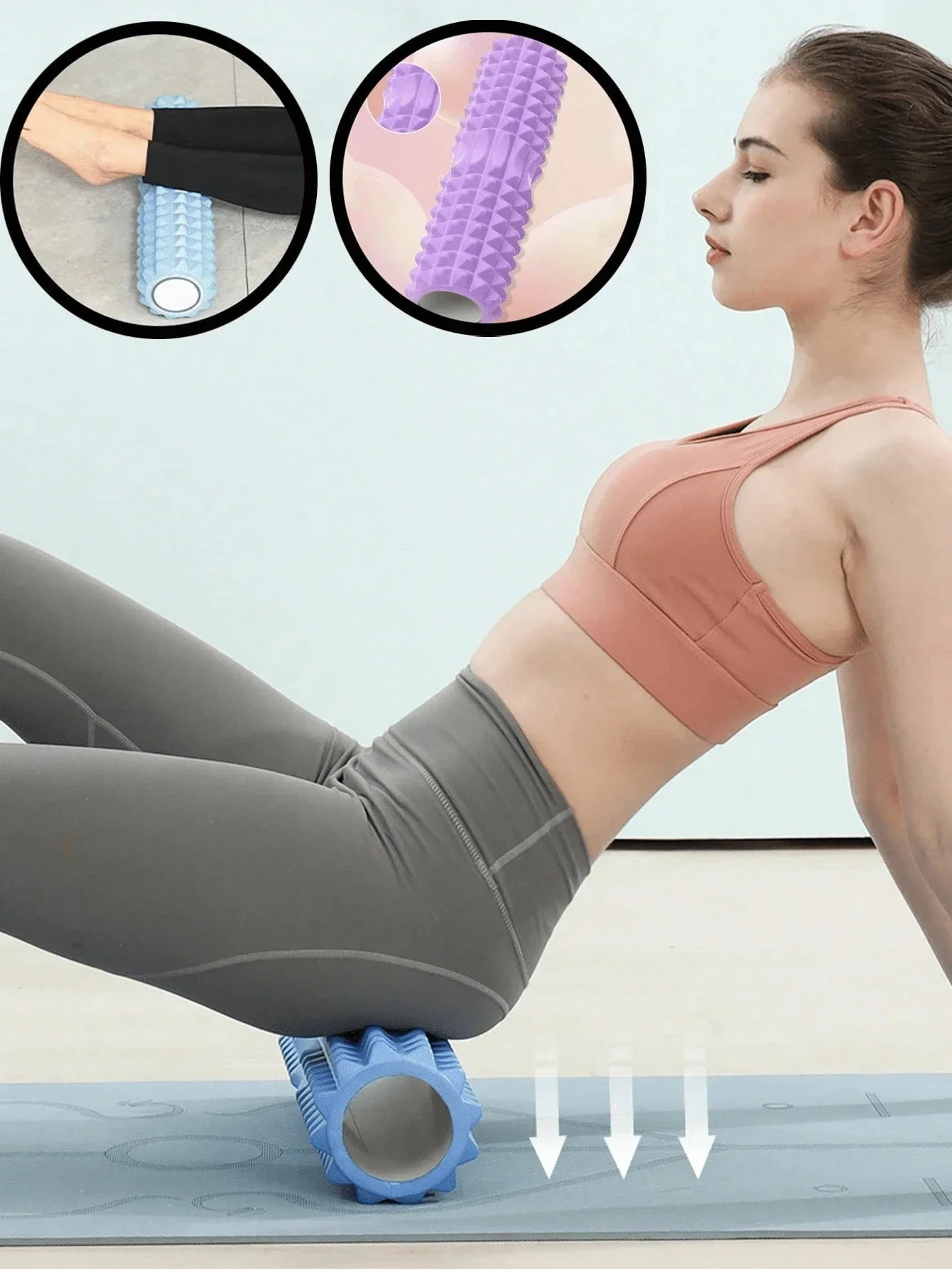 Pink Foam Yoga Massage Roller, For Muscle