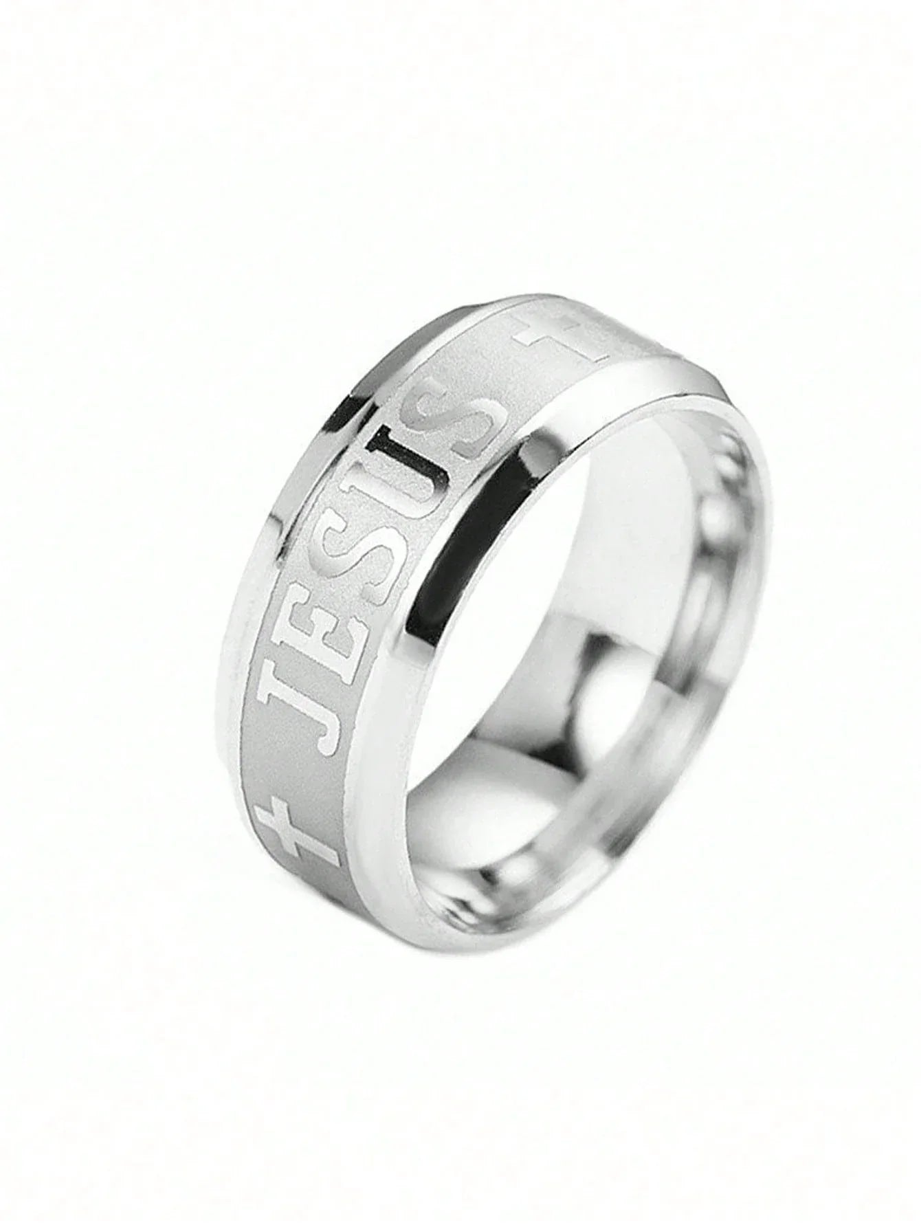 Titanium Steel Jesus Cross Ring