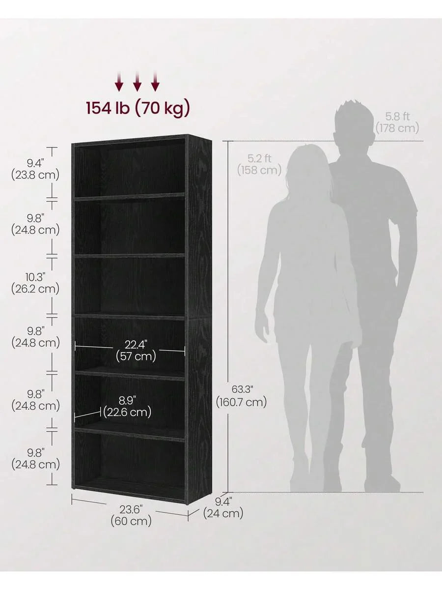 VASAGLE Bookshelf, 6-Tier Bookcase