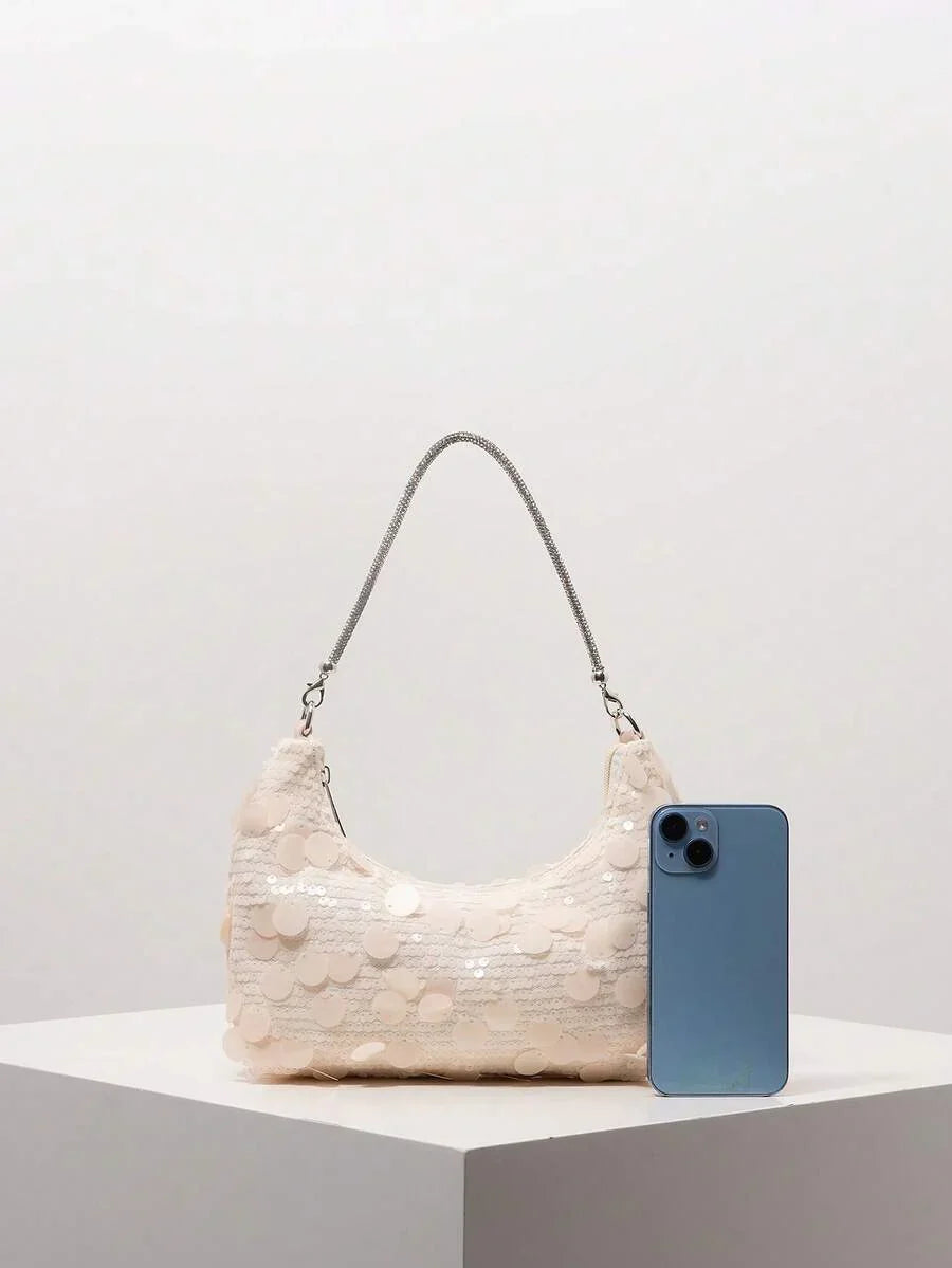 Random Pattern Shoulder Bag, Sequin Bag