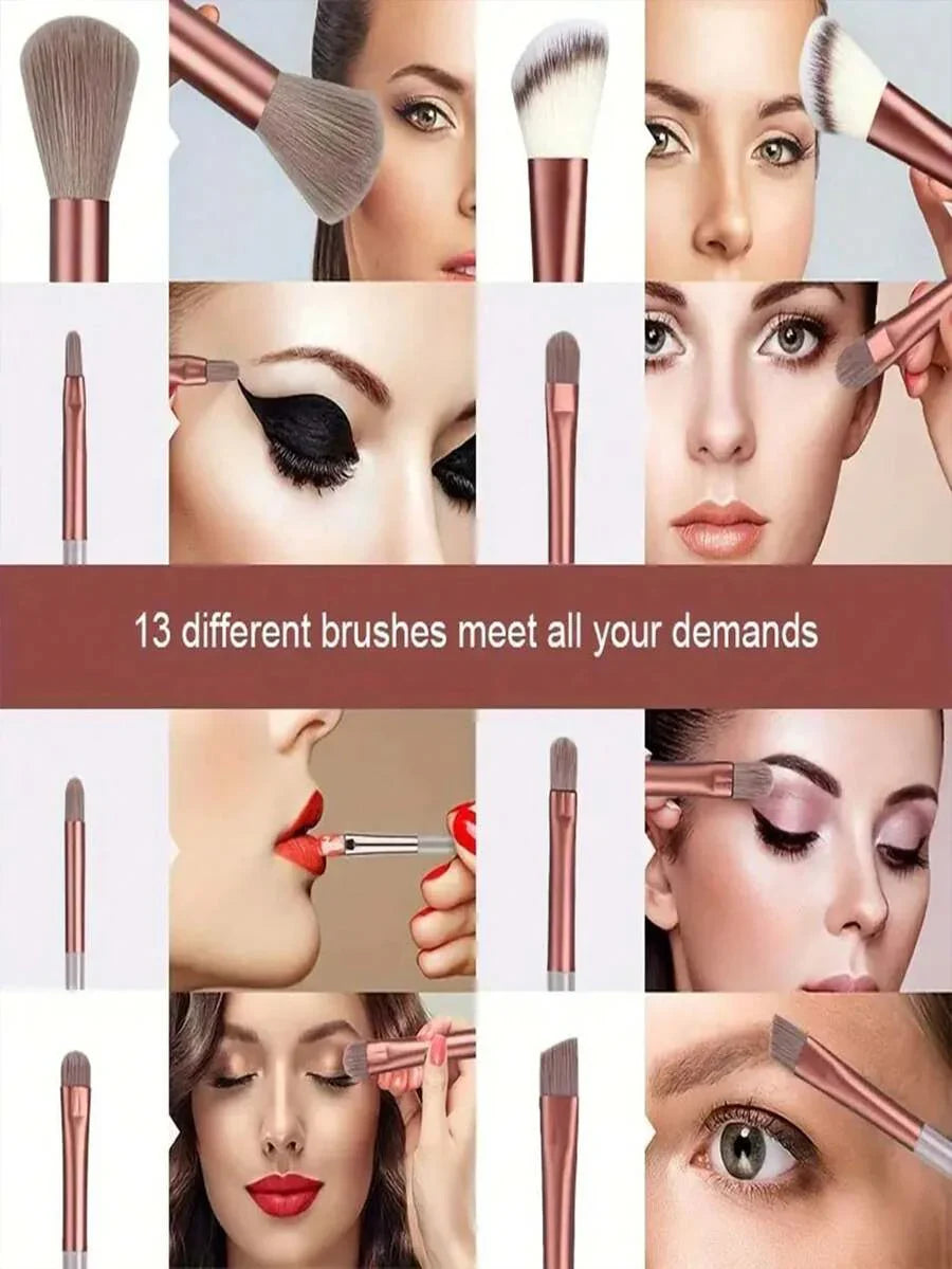 13pcs Professional Makeup Brush Set, Suitable For Foundation