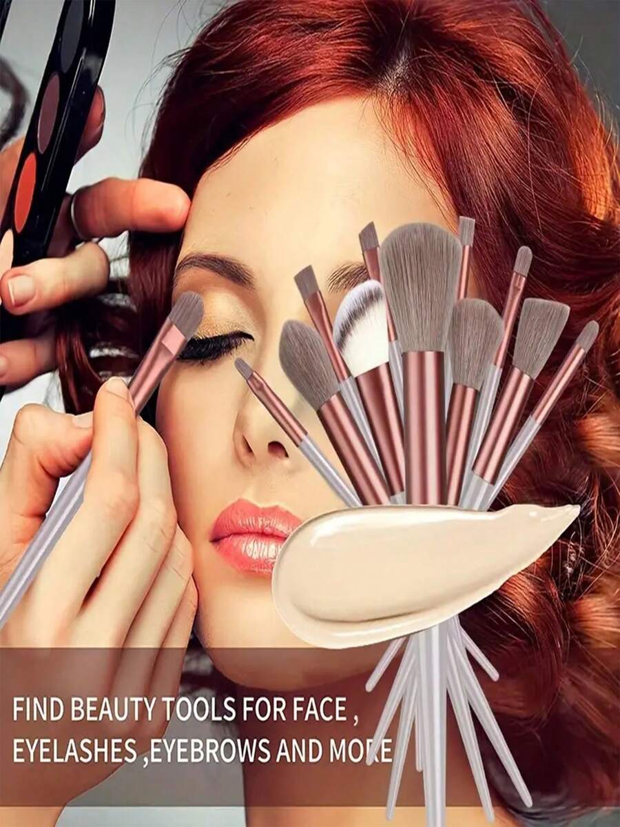 13pcs Professional Makeup Brush Set, Suitable For Foundation