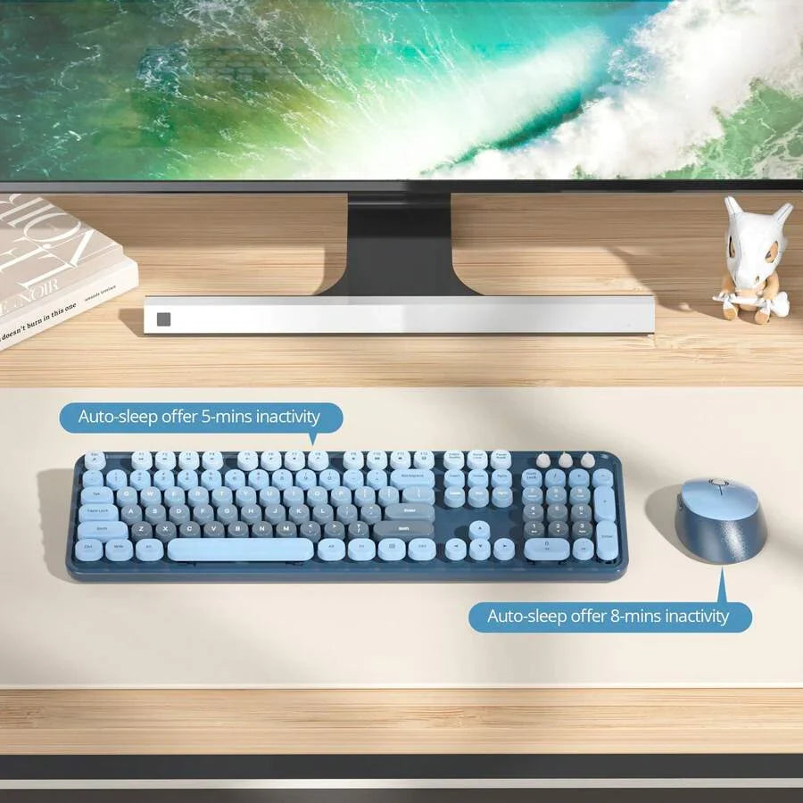 Wireless Keyboard And Mouse Set, Cute Keyboard And Mouse Combo