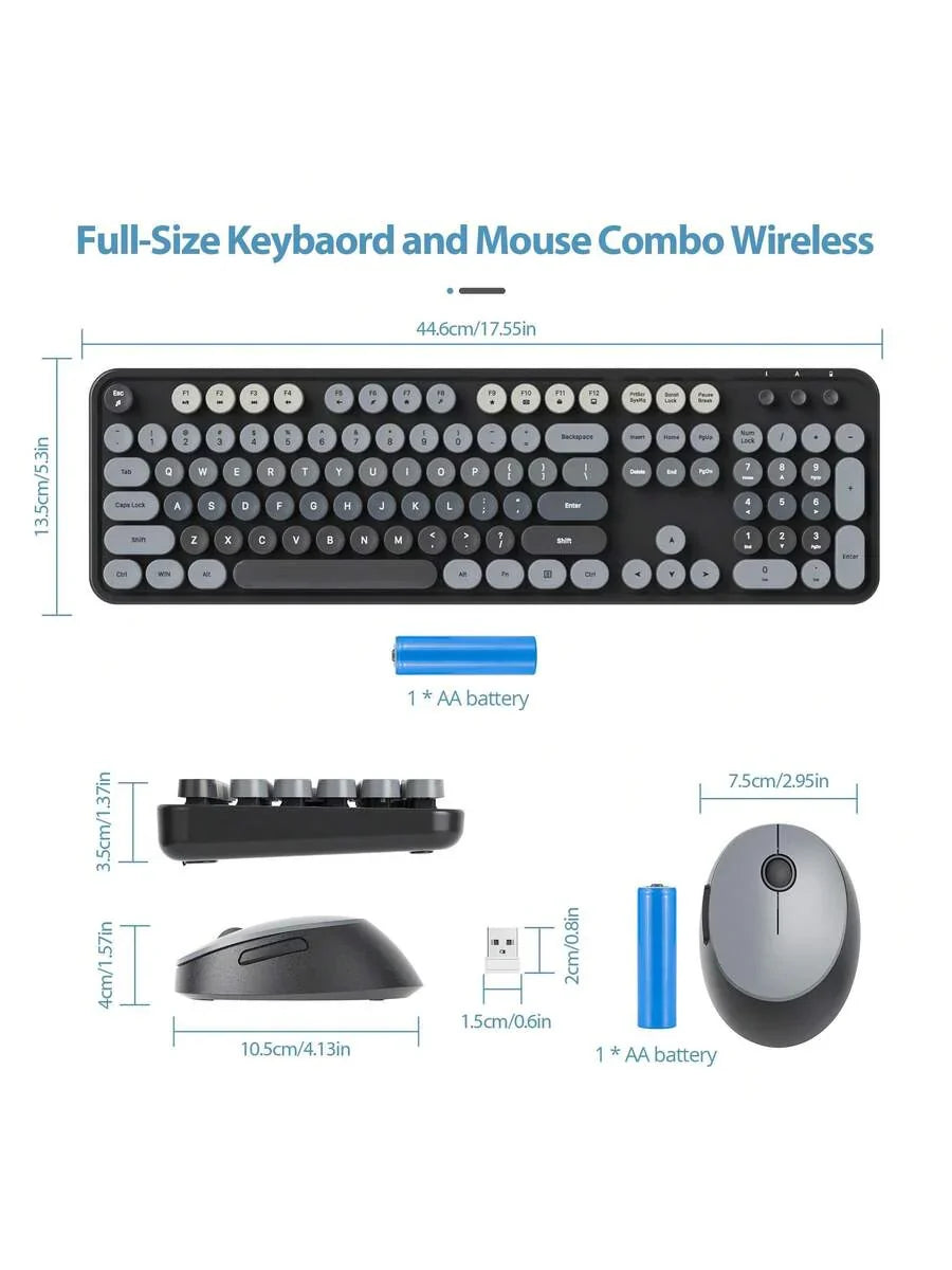 Wireless Keyboard And Mouse Set, Cute Keyboard And Mouse Combo
