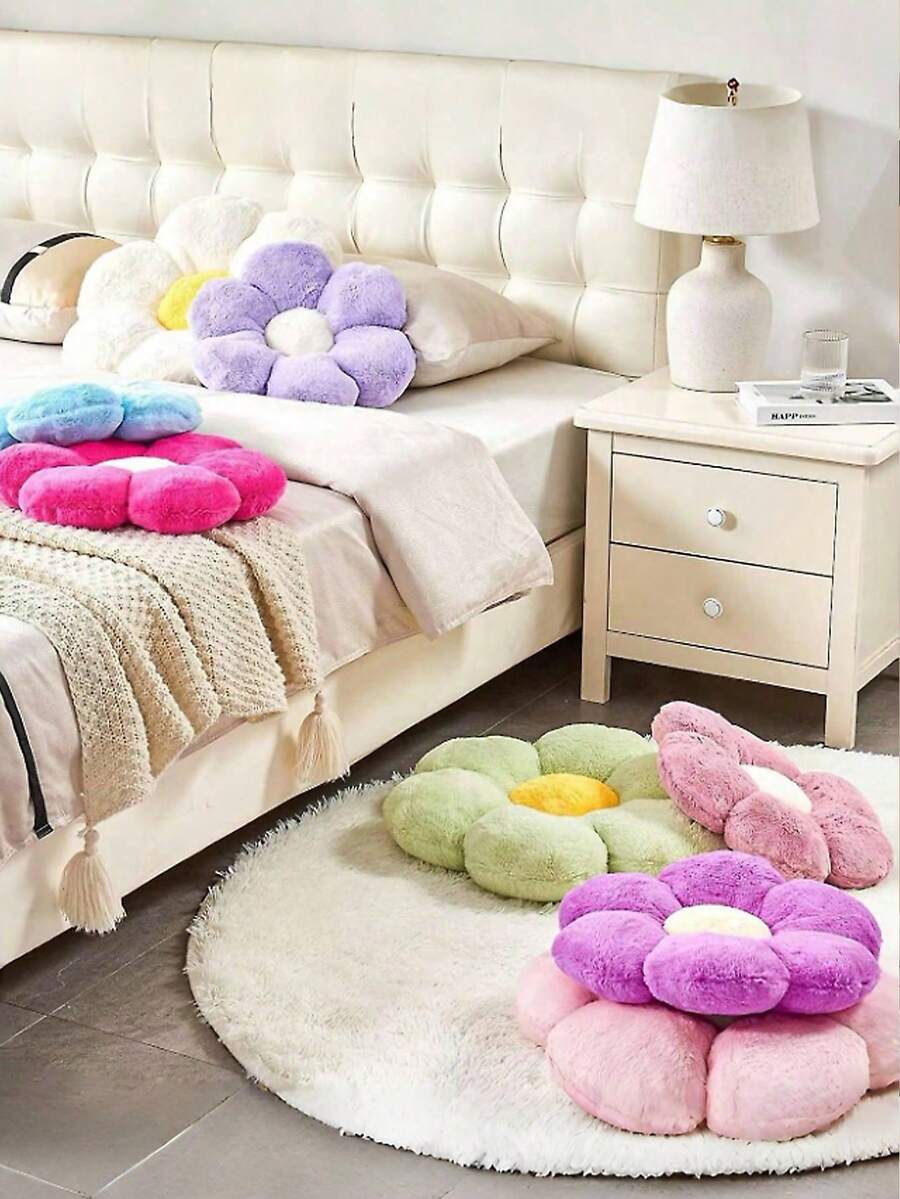 1pc Floral Decorative Throw Pillow, Cute & Soft Flower Plush Pillow