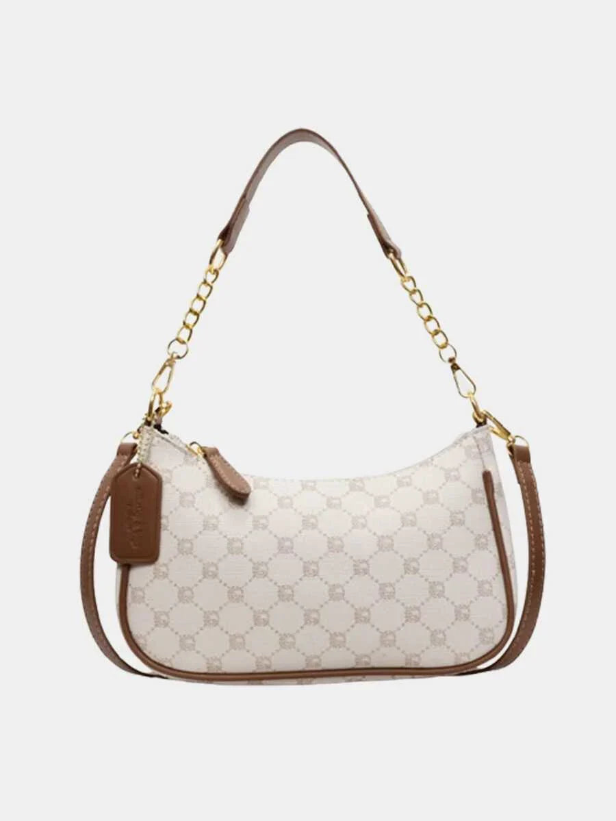 White Ladies' Shoulder Bag Made Of PU Material