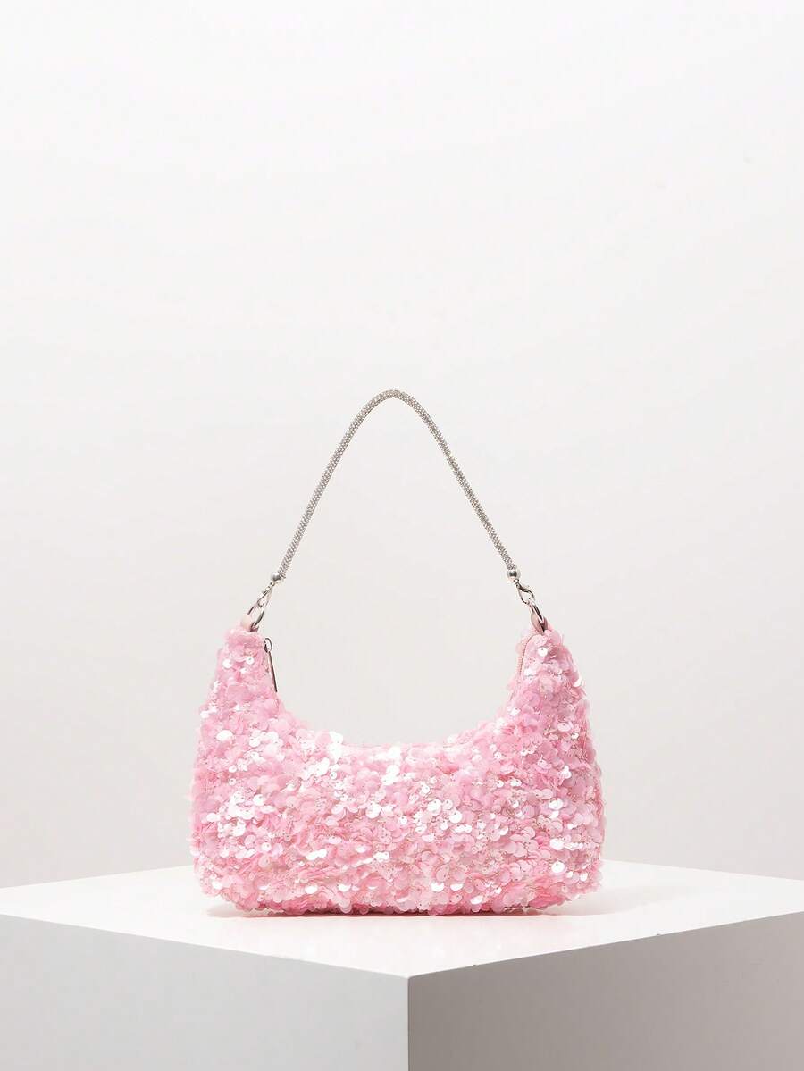 Random Pattern Shoulder Bag, Sequin Bag