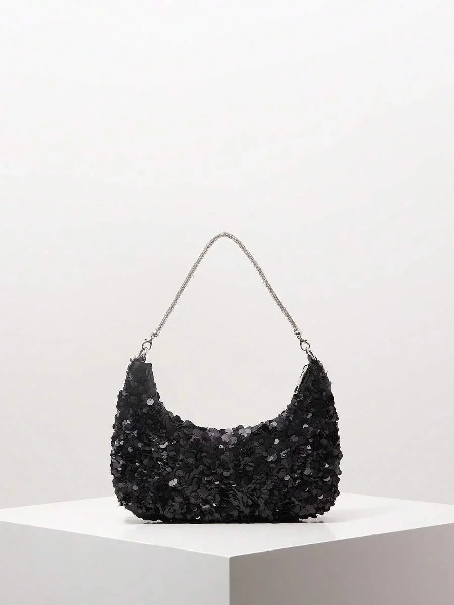 Random Pattern Shoulder Bag, Sequin Bag