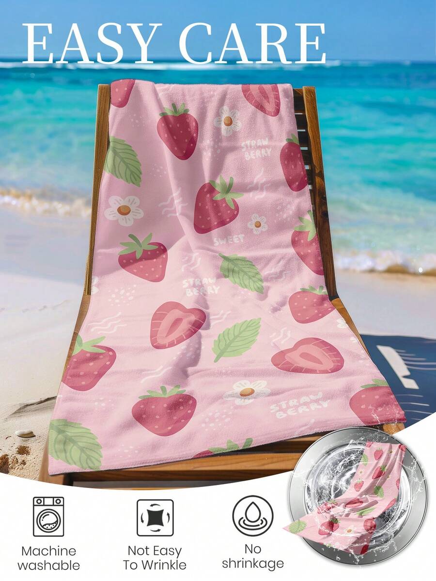Printed Beach Towel, Summer Fruit Pattern Swimwear