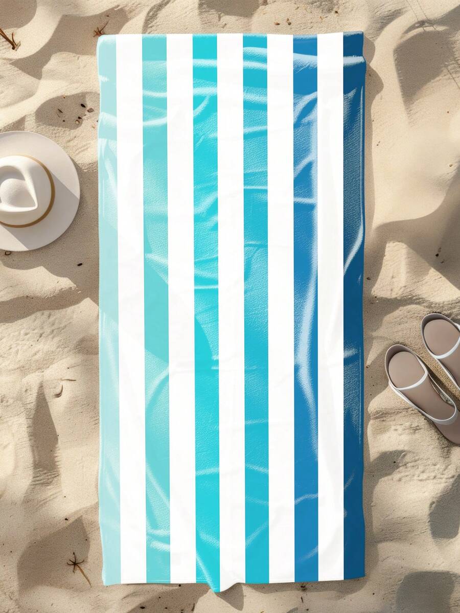 Blue Watercolor Beach Towel, Microfiber Beach Towel