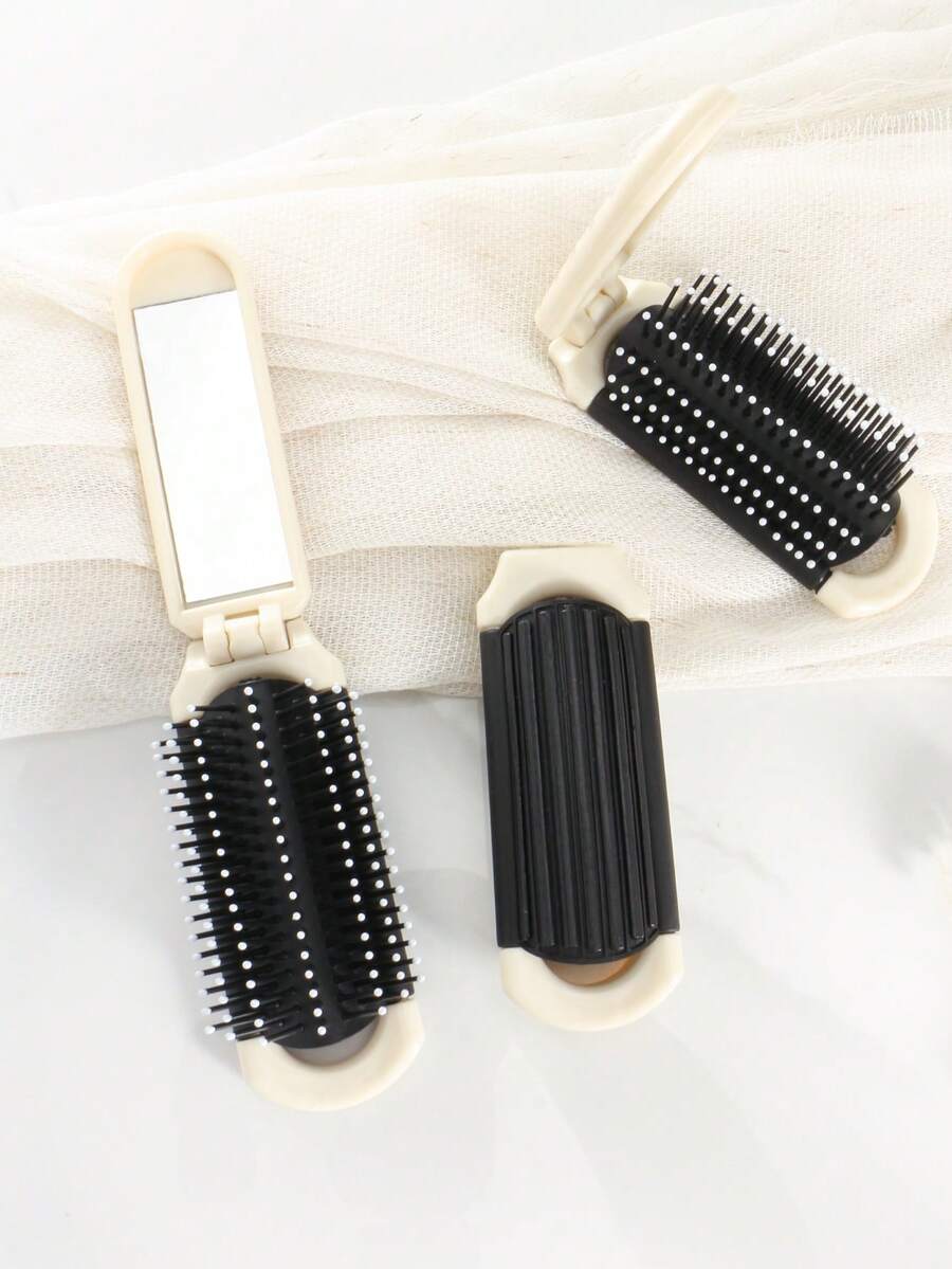 X Milania 1pc Foldable Comb - Cream Color