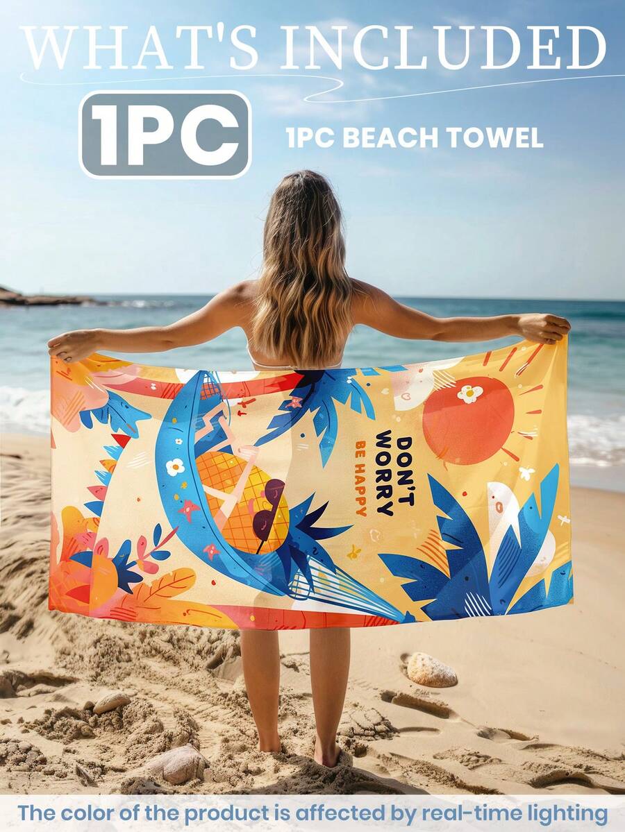 Printed Beach Towel, Flamingo Pattern Swimwear