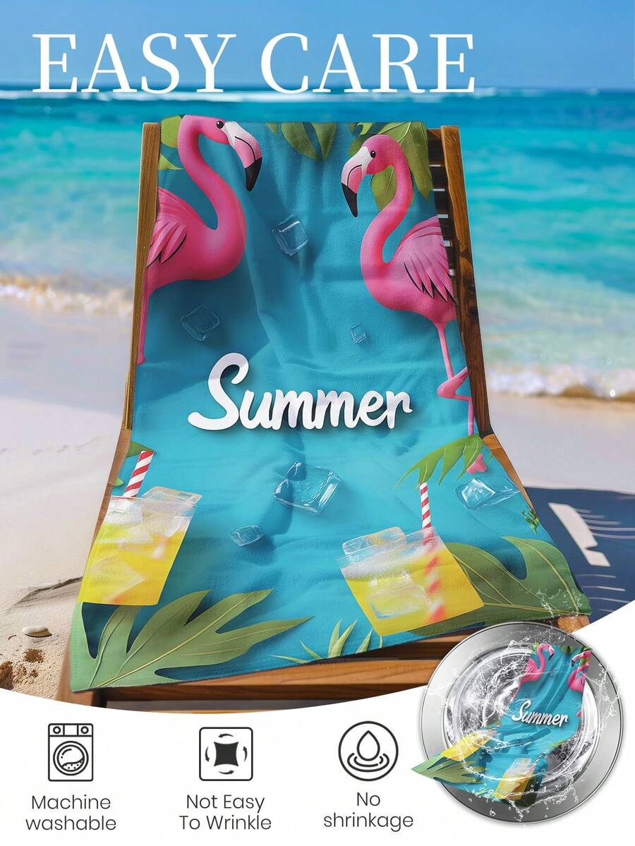 1pc Printed Beach Towel, Summer Fruit Pattern Swimwear