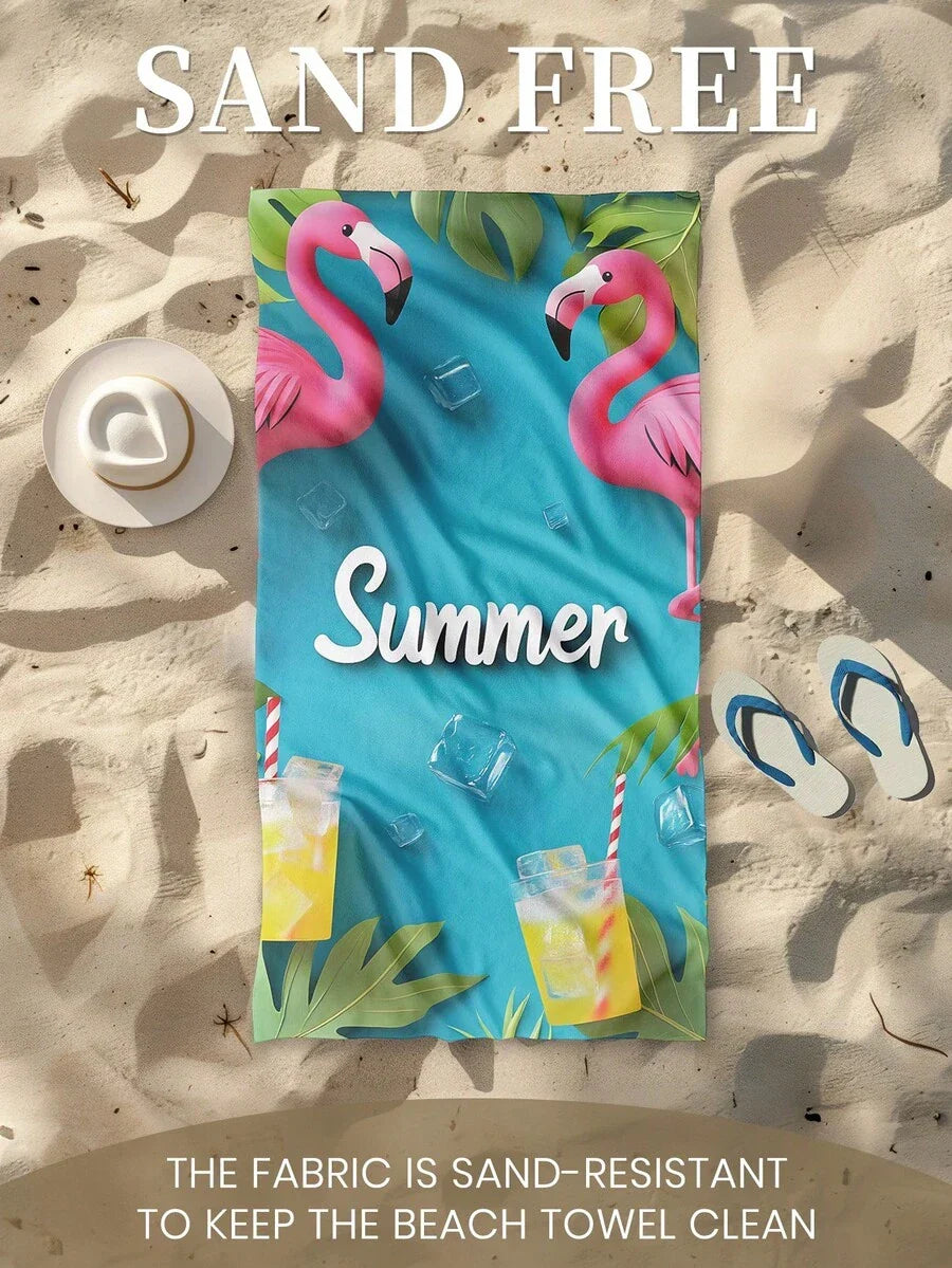 1pc Printed Beach Towel, Summer Fruit Pattern Swimwear