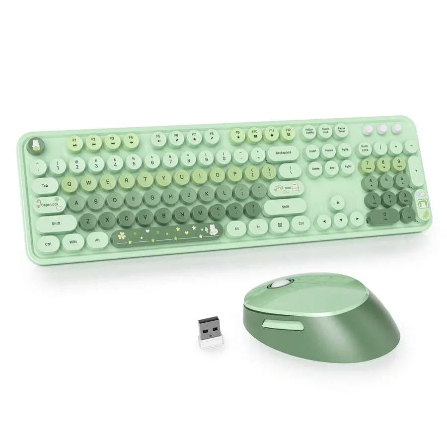 Wireless Keyboard And Mouse Set, Cute Keyboard And Mouse Combo
