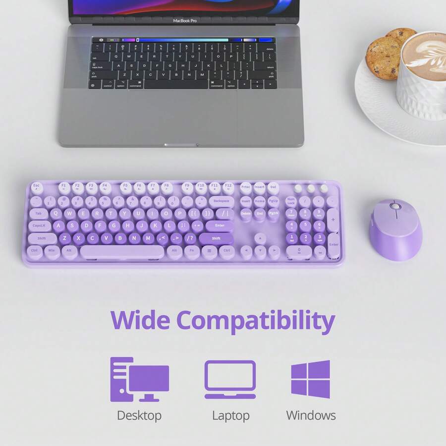 Wireless Keyboard And Mouse Set, Cute Keyboard And Mouse Combo