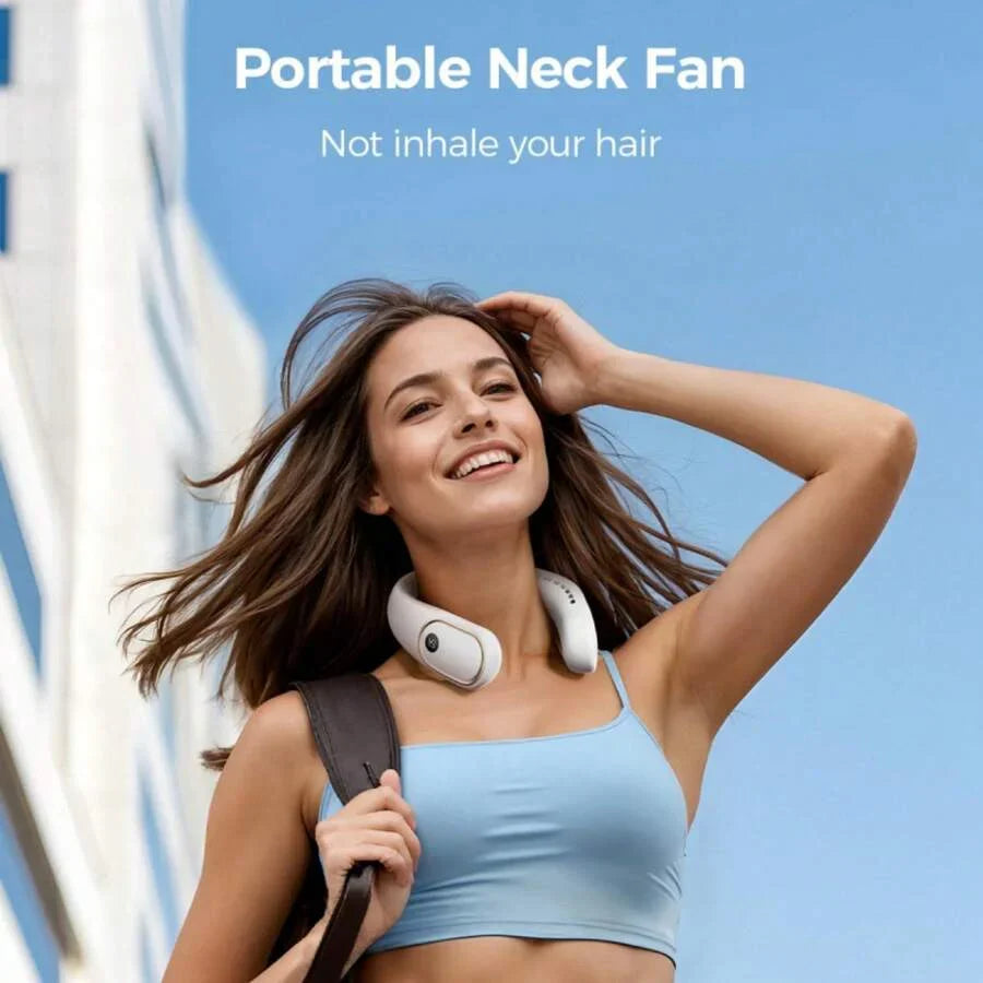 Hands-Free Bladeless Neck Fan Portable Rechargeable, 360° Cooling Neck Fan